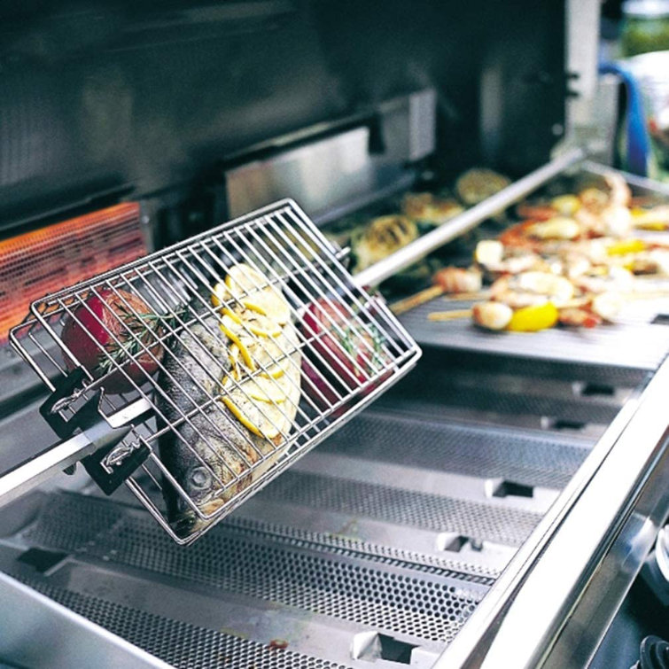 Onlyfire Flat Spit Grill Basket Rotisserie & Reviews Wayfair